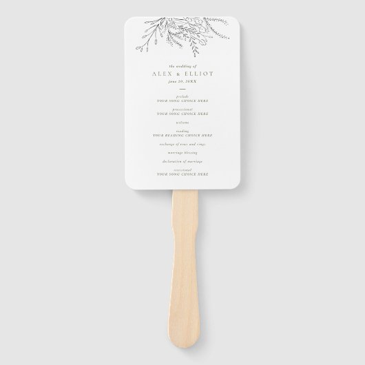Overstromend Bouquet Wedding Program Hand Fan Handwaaier (Voorkant)