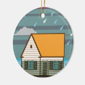 Overstromend huis keramisch ornament (Links)