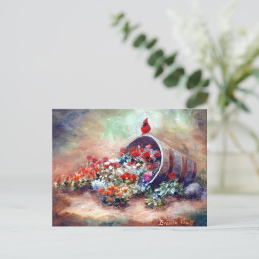 Overstromend kardinaal Briefkaart (Staand voorkant)