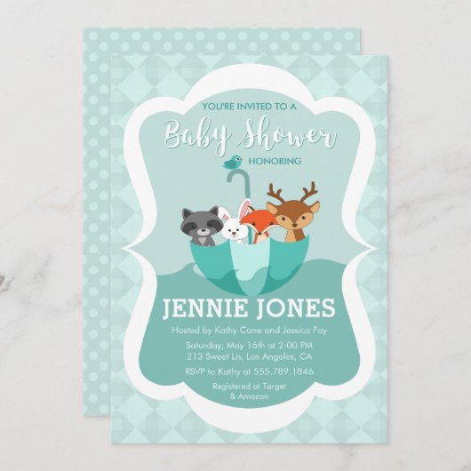 Overstromend met inval in Baby shower Kaart (Voorkant / Achterkant)