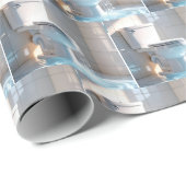 Overstromend toilet in een witte badkamer cadeaupapier (Rol Hoek)