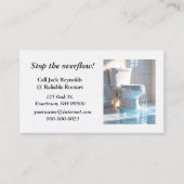 Overstromend toilet voor een sanitair bedrijf visitekaartje (Voorkant)