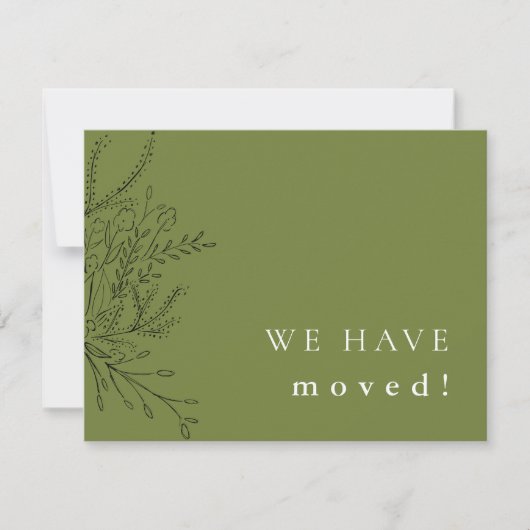 Overstromende Bouquet Green Moving Announcement Save The Date (Voorkant)