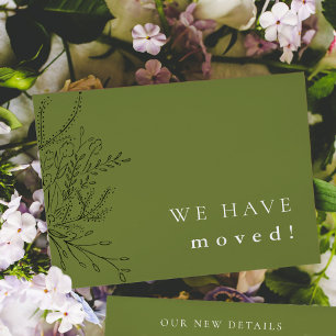 Overstromende Bouquet Green Moving Announcement Save The Date