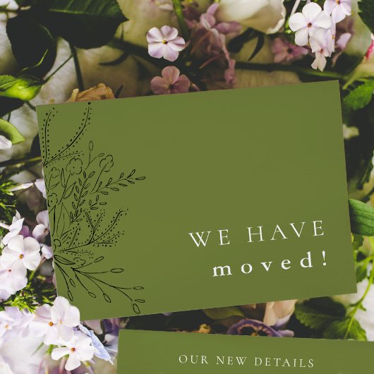 Overstromende Bouquet Green Moving Announcement Save The Date