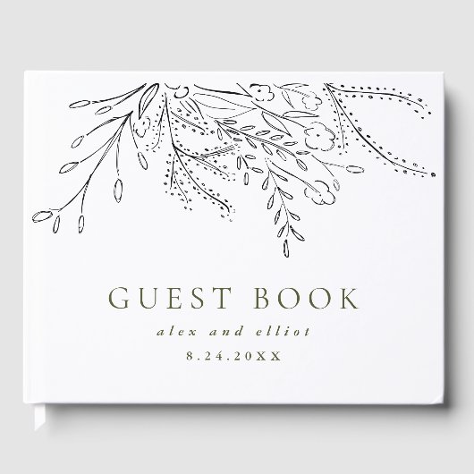 Overstromende Bouquet Wedding Gastenboek (Voorkant)