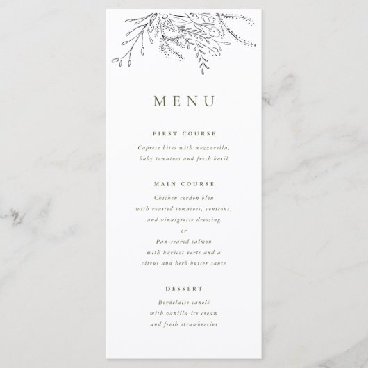 Overstromende Bouquet Wedding Menu (Voorkant)