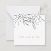 Overstromende Bouquet Wedding Notitiekaartje (Voorkant)