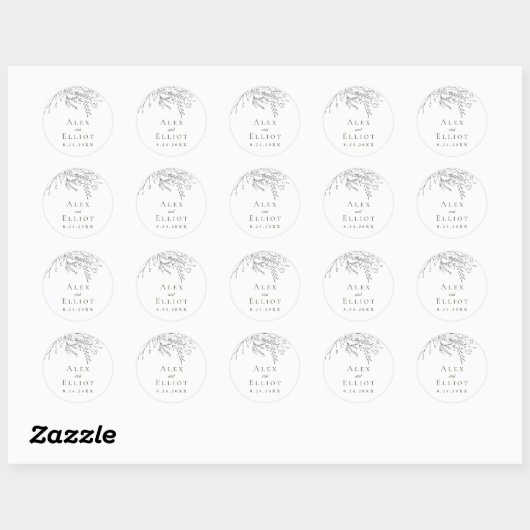 Overstromende Bouquet Wedding Ronde Sticker (Vel)