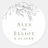 Overstromende Bouquet Wedding Ronde Sticker (Voorkant)