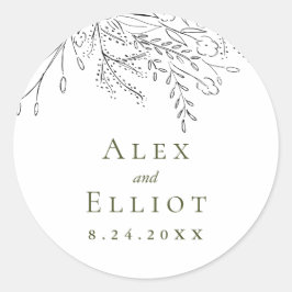 Overstromende Bouquet Wedding Ronde Sticker