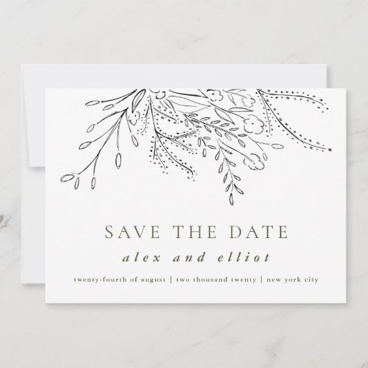 Overstromende Bouquet Wedding Save The Date (Voorkant)