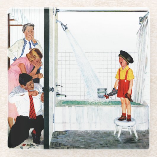 Overstromende buis glazen onderzetter (Voorkant)