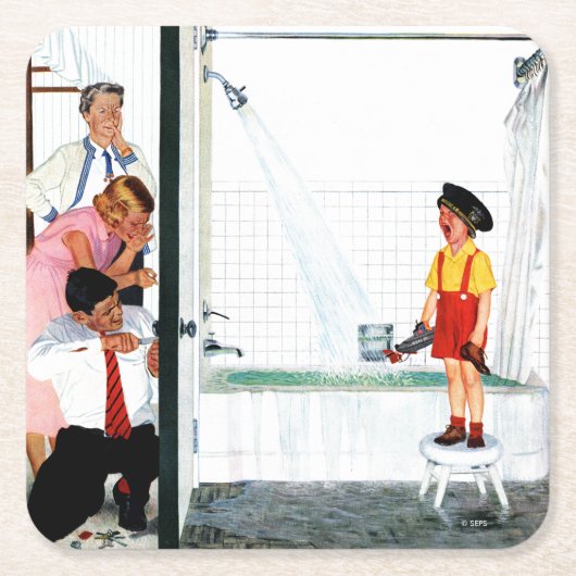 Overstromende buis kartonnen onderzetters (Voorkant)