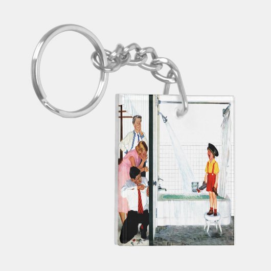 Overstromende buis sleutelhanger (Voorkant Links)