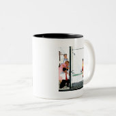 Overstromende buis tweekleurige koffiemok (Voorkant rechts)