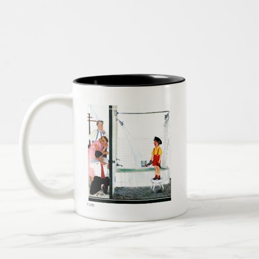 Overstromende buis tweekleurige koffiemok (Links)