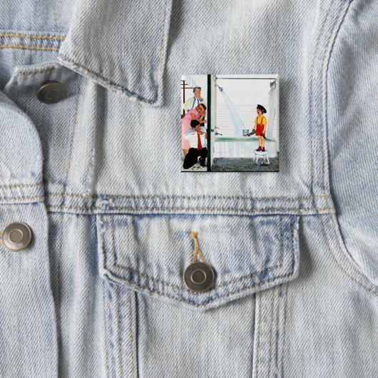 Overstromende buis vierkante button 5,1 cm (In situ)