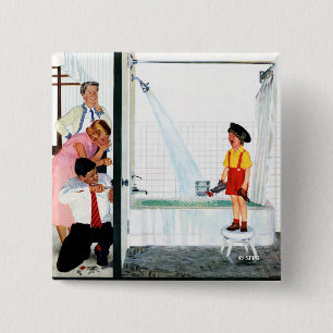 Overstromende buis vierkante button 5,1 cm