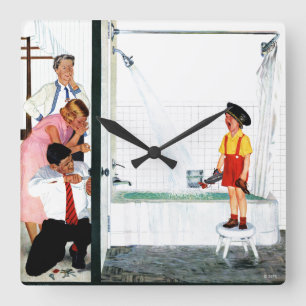 Overstromende buis vierkante klok