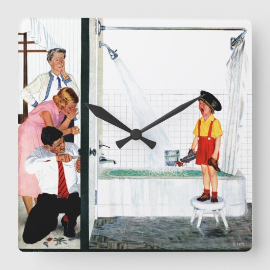 Overstromende buis vierkante klok (Voorkant)