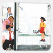 Overstromende buis vierkante sticker (Voorkant)