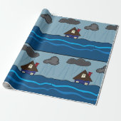 Overstromende Huis Donkere wolken Cadeaupapier (Uitgerold)