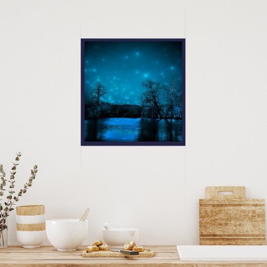 Overstromende nacht poster (Keuken)