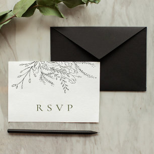 Overstromende RSVP-Kaarten met Bouquet Wedding Aankondigingskaart