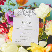 Overstromende Verticale RSVP-kaarten met Bouquet W RSVP Kaartje
