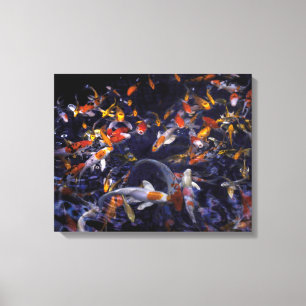 OVERSTROMING KOI VIS CANVAS AFDRUK