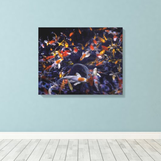 OVERSTROMING KOI VISSEN CANVAS AFDRUK (Insitu (Houten vloer))