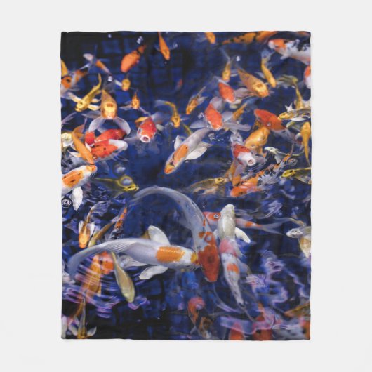 OVERSTROMING KOI VISSEN FLEECE DEKEN (Voorkant)