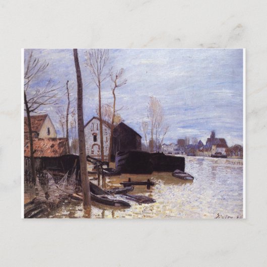 Overstromingen in Moret door Alfred Sisley Briefkaart (Voorkant)