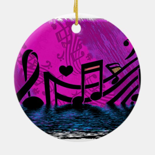 Overstromingen - Muzieknotities Keramisch Ornament (Achterkant)