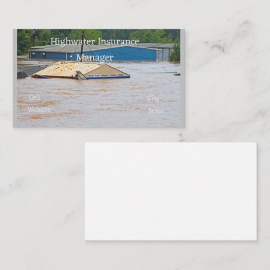 overstromingsbouwcatastrofe natuurramp visitekaartje (Voorkant / Achterkant)