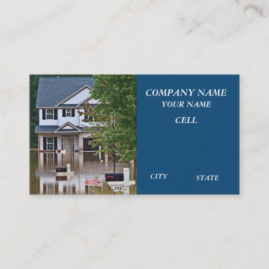 overstromingsrampen verzekeringen schade overstroo visitekaartje (Voorkant)