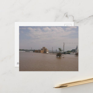 overstromingswater in Burlington, Iowa 2019 Briefkaart