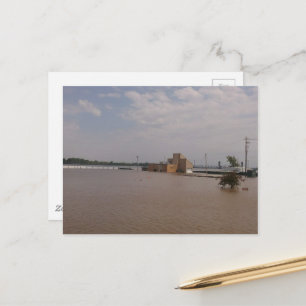 overstromingswater in Burlington, Iowa gebroken ba Briefkaart
