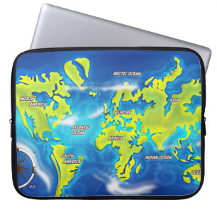 Overstroomde Aardkaart Laptop Sleeve