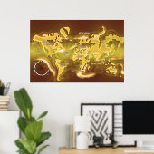 Overstroomde Aardkaart Poster (Thuiskantoor)