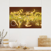Overstroomde Aardkaart Poster (Keuken)