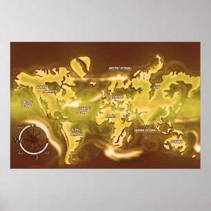 Overstroomde Aardkaart Poster