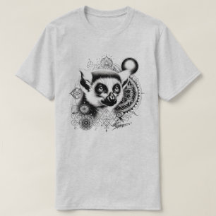 Overstroomde Lemur Heilige Geometrie T-shirt
