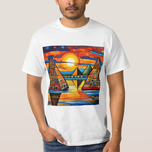 Overstroomde Piramides T-shirt (Voorkant)