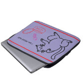 Overstuffed Cat on Purple Electronics Bag Laptop Sleeve (Voorkant onderkant)