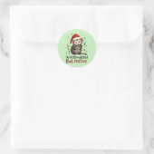 Overstuur Maar Feestelijk – Grappige Kerst Ronde Sticker (Tas)