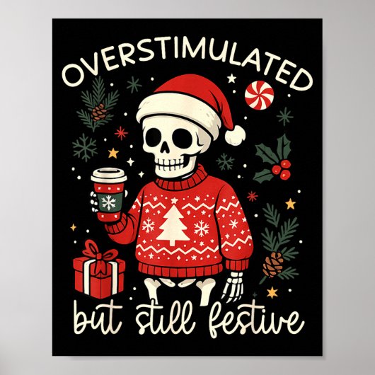 Overstuur Maar Toch Feestelijk Grappig Kerst S Poster (Voorkant)