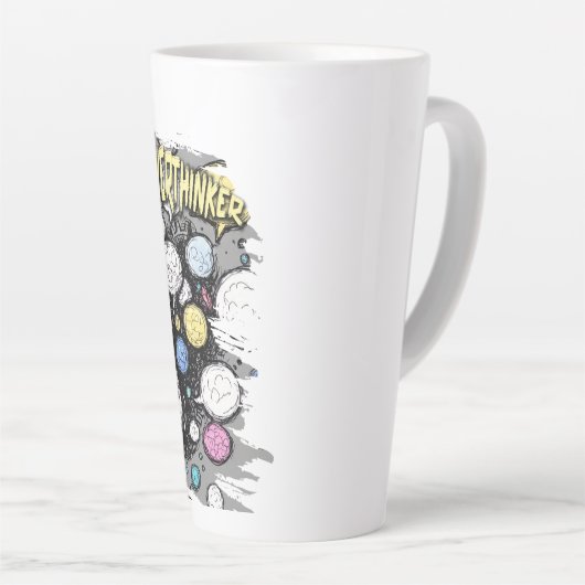 overthinker funny design latte mok (Rechterhoek)