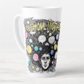 overthinker funny design latte mok (Linkerhoek)